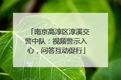 南京高淳区淳溪交警中队：视频警示入心，问答互动促行