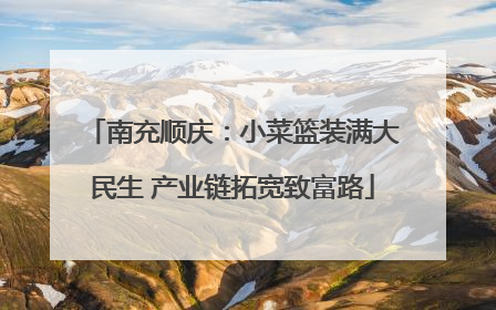 南充顺庆：小菜篮装满大民生 产业链拓宽致富路
