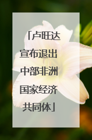 卢旺达宣布退出中部非洲国家经济共同体