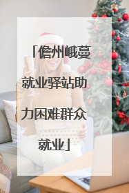 儋州峨蔓就业驿站助力困难群众就业