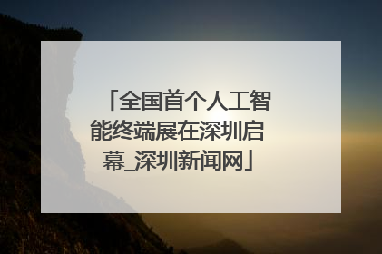 全国首个人工智能终端展在深圳启幕_深圳新闻网