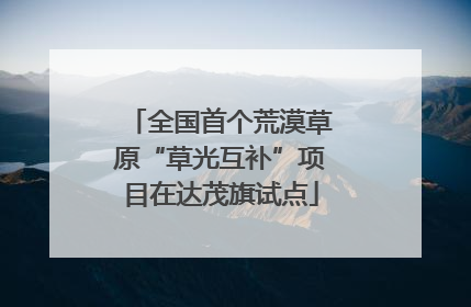 全国首个荒漠草原“草光互补”项目在达茂旗试点