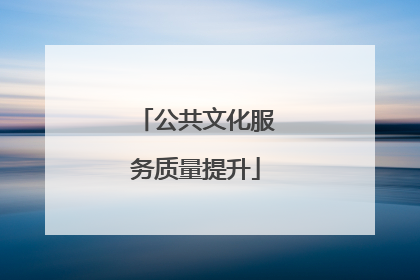 公共文化服务质量提升