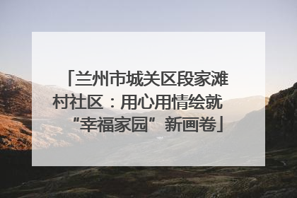 兰州市城关区段家滩村社区：用心用情绘就“幸福家园”新画卷