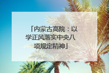 内蒙古高院：以学正风落实中央八项规定精神