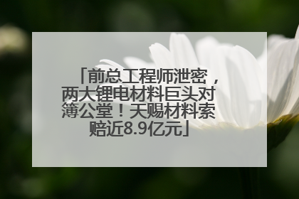 前总工程师泄密，两大锂电材料巨头对簿公堂！天赐材料索赔近8.9亿元