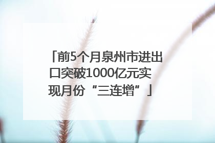 前5个月泉州市进出口突破1000亿元实现月份“三连增”