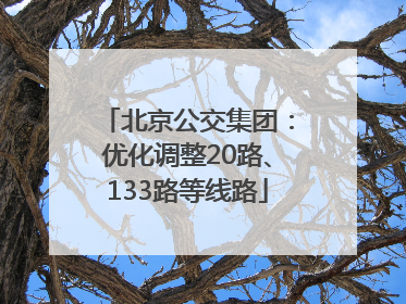 北京公交集团：优化调整20路、133路等线路