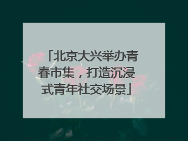 北京大兴举办青春市集，打造沉浸式青年社交场景