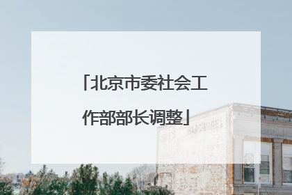 北京市委社会工作部部长调整