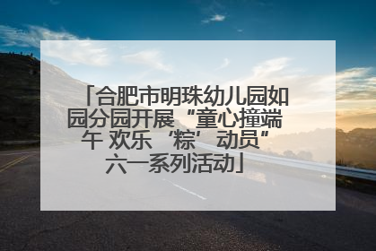合肥市明珠幼儿园如园分园开展“童心撞端午 欢乐‘粽’动员”六一系列活动