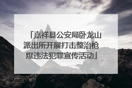 嘉祥县公安局卧龙山派出所开展打击整治枪爆违法犯罪宣传活动