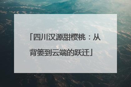 四川汉源甜樱桃：从背篓到云端的跃迁
