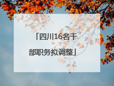 四川16名干部职务拟调整