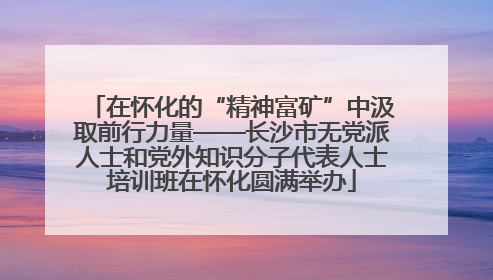 在怀化的“精神富矿”中汲取前行力量——长沙市无党派人士和党外知识分子代表人士培训班在怀化圆满举办