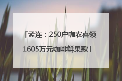孟连：250户咖农喜领1605万元咖啡鲜果款