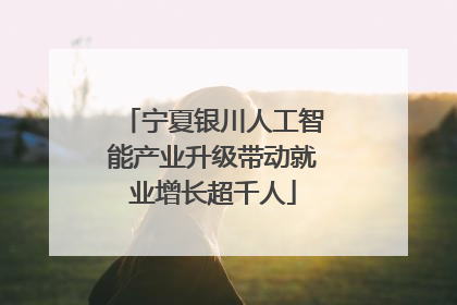 宁夏银川人工智能产业升级带动就业增长超千人
