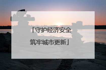 守护经济安全 筑牢城市更新