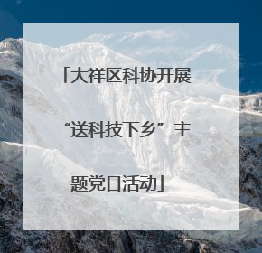大祥区科协开展“送科技下乡”主题党日活动