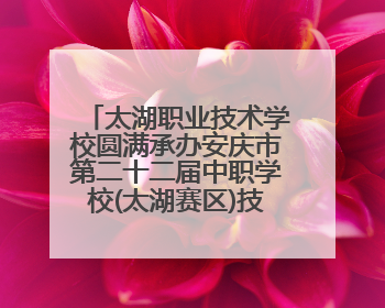 太湖职业技术学校圆满承办安庆市第二十二届中职学校(太湖赛区)技能大赛