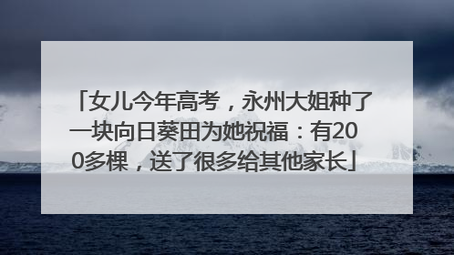 女儿今年高考，永州大姐种了一块向日葵田为她祝福：有200多棵，送了很多给其他家长