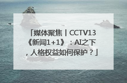 媒体聚焦丨CCTV13《新闻1+1》：AI之下，人格权益如何保护？