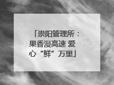 崇阳管理所：果香漫高速 爱心“鲜”万里