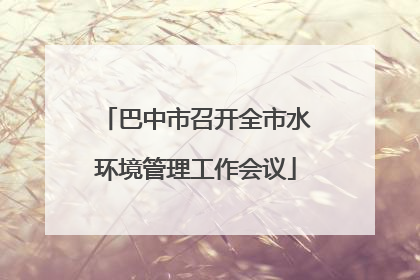 巴中市召开全市水环境管理工作会议