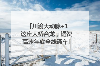 川渝大动脉+1 这座大桥合龙，铜资高速年底全线通车