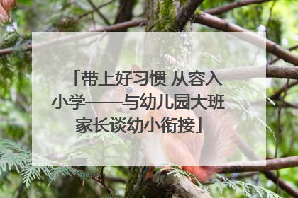 带上好习惯 从容入小学——与幼儿园大班家长谈幼小衔接