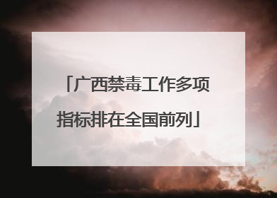 广西禁毒工作多项指标排在全国前列