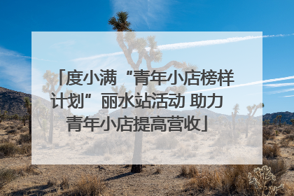 度小满“青年小店榜样计划”丽水站活动 助力青年小店提高营收