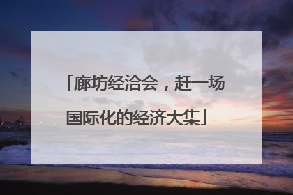 廊坊经洽会，赶一场国际化的经济大集