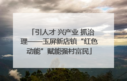 引人才 兴产业 抓治理——玉屏新店镇“红色动能”赋能强村富民