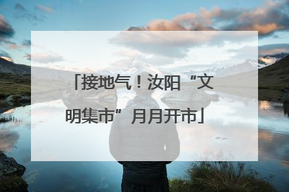 接地气！汝阳“文明集市”月月开市