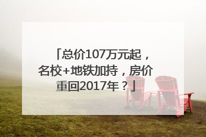总价107万元起，名校+地铁加持，房价重回2017年？