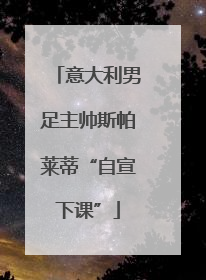 意大利男足主帅斯帕莱蒂“自宣下课”