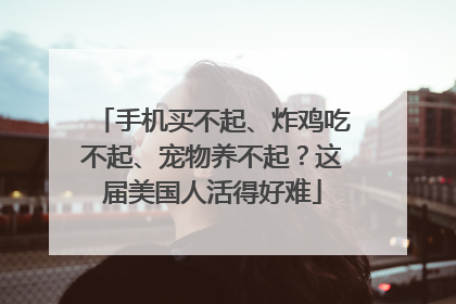 手机买不起、炸鸡吃不起、宠物养不起？这届美国人活得好难