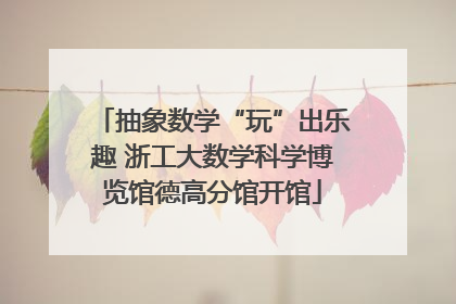 抽象数学“玩”出乐趣 浙工大数学科学博览馆德高分馆开馆