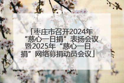 枣庄市召开2024年“慈心一日捐”表扬会议暨2025年“慈心一日捐”网络募捐动员会议
