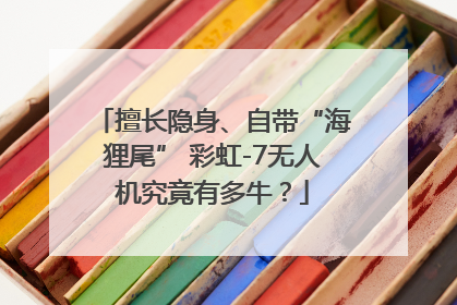 擅长隐身、自带“海狸尾” 彩虹-7无人机究竟有多牛？
