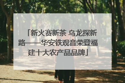 新火赛新茶 乌龙探新路——华安铁观音荣登福建十大农产品品牌