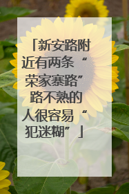 新安路附近有两条“荣家寨路” 路不熟的人很容易“犯迷糊”
