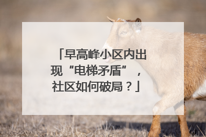 早高峰小区内出现“电梯矛盾”，社区如何破局？