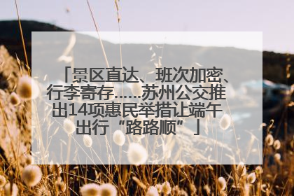 景区直达、班次加密、行李寄存……苏州公交推出14项惠民举措让端午出行“路路顺”