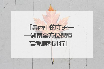 暴雨中的守护——湖南全方位保障高考顺利进行