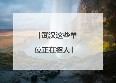 武汉这些单位正在招人