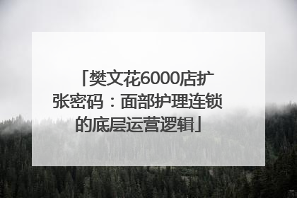 樊文花6000店扩张密码：面部护理连锁的底层运营逻辑