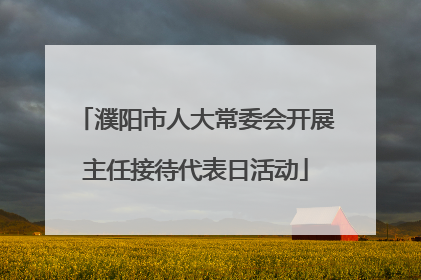 濮阳市人大常委会开展主任接待代表日活动