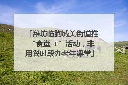 潍坊临朐城关街道推“食堂 +”活动，非用餐时段办老年课堂